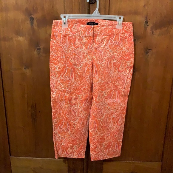 Talbots Pants - Talbots orange paisley Capri dress pants